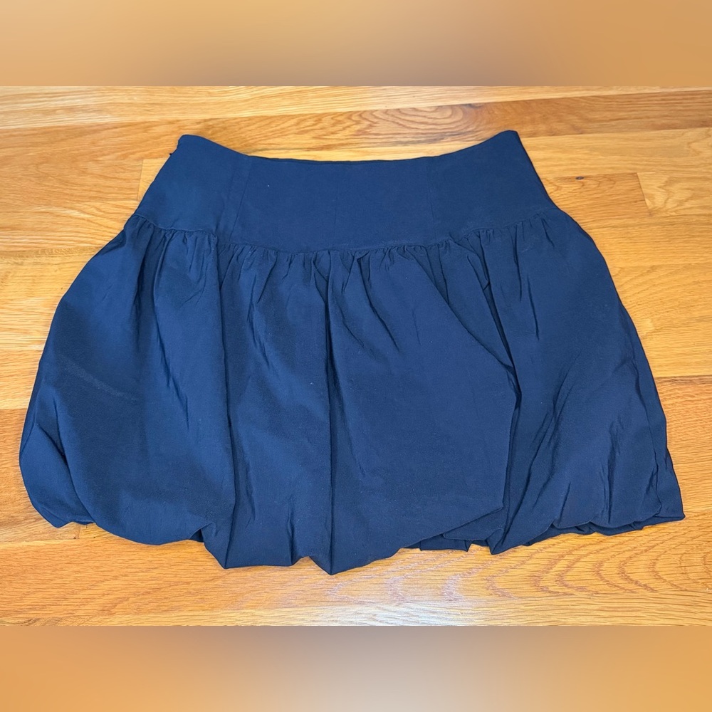 Free People Black Bubble Hem Mini Skirt Size 10 NWOT - Picture 3 of 10